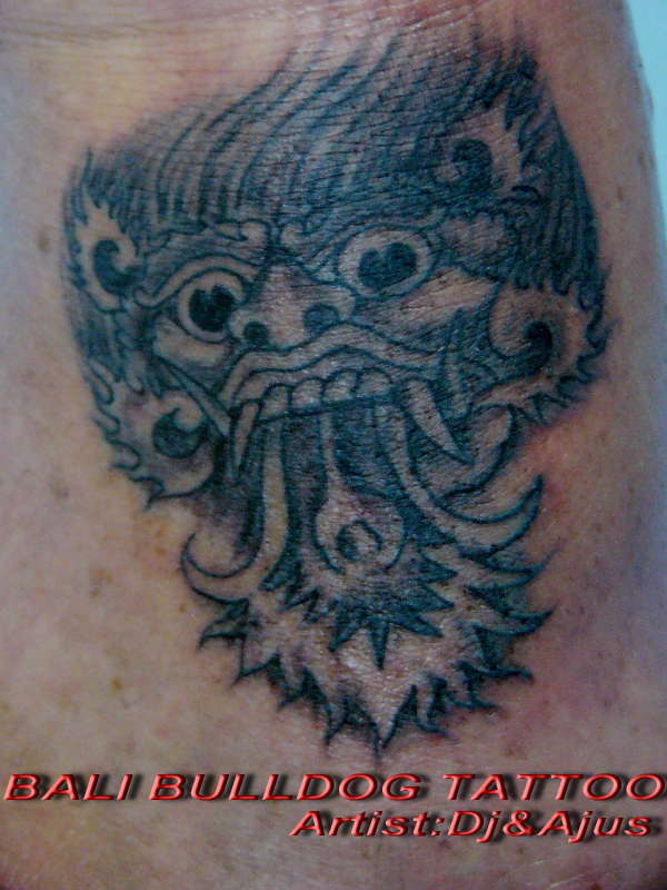 bali mask tattoo