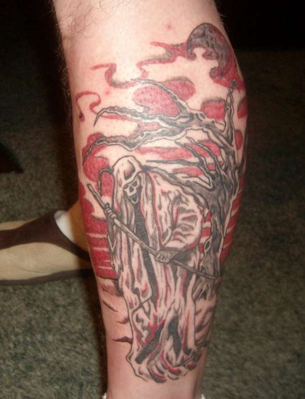 colored grim reaper tattoo designs