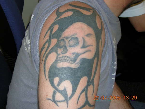 Mysterious skull tattoo