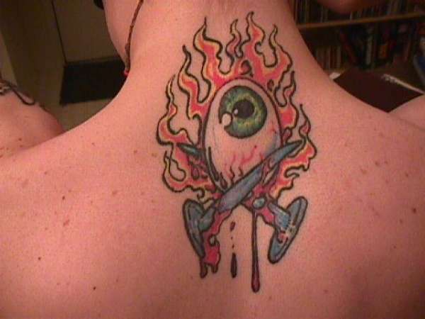 flamming eye tattoo