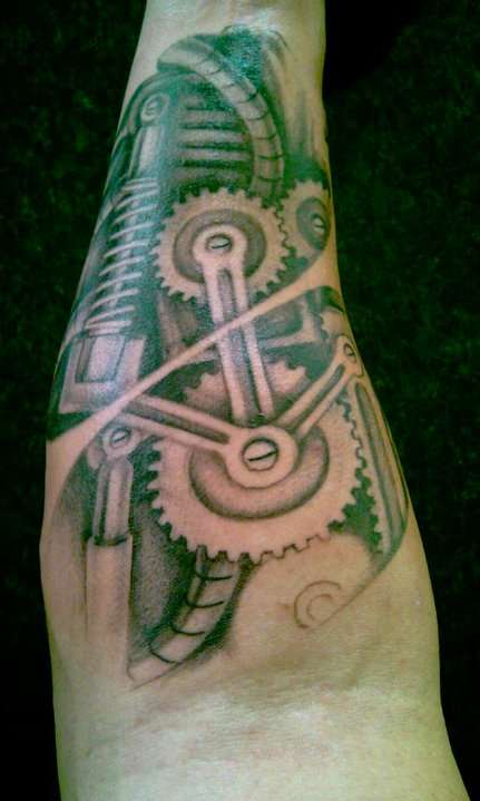 mech sleeve work in progress tattoo