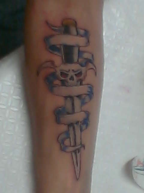skull dagger by captainbone tattoo