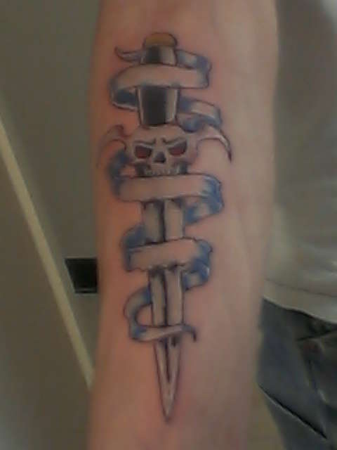skull dagger tattoo