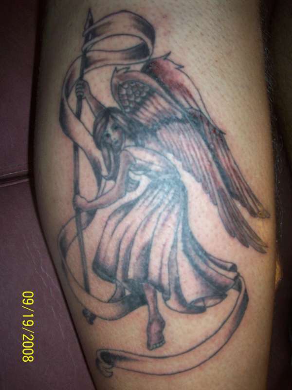 ANGEL W/ BANNER tattoo