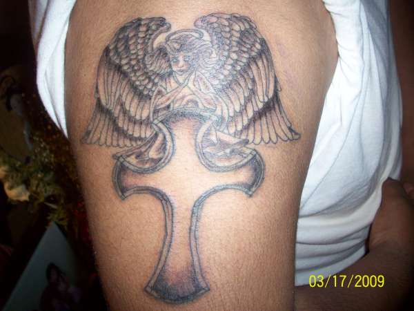 ANGEL W/ CROSS tattoo