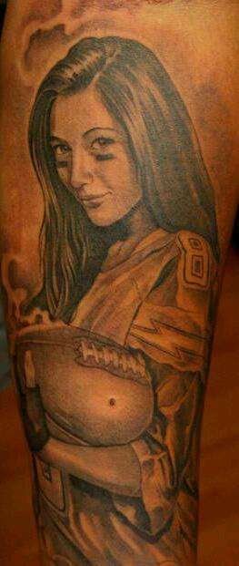 Chargers girl tattoo