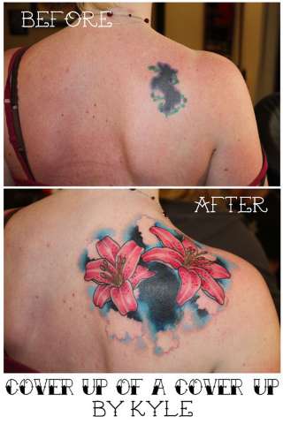 Cover up of a cover up tattoo