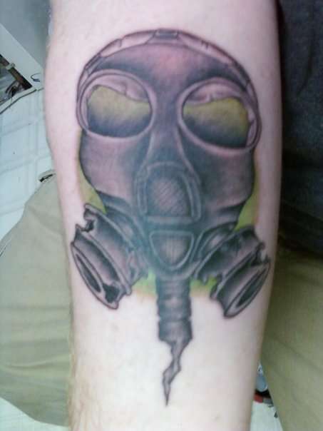 Gas mask tattoo