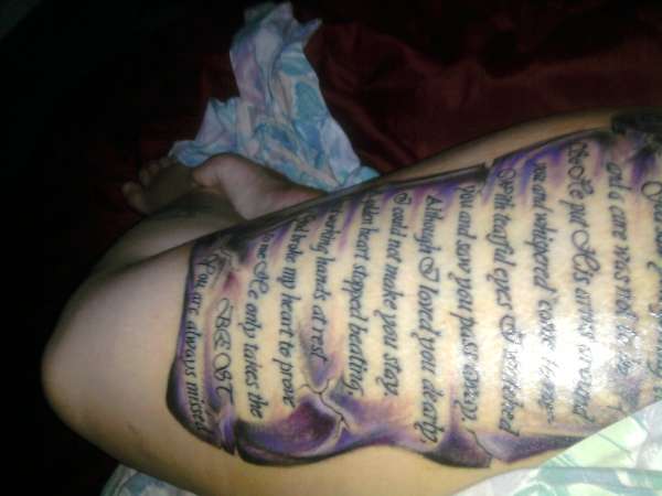 Poem for a cousin who died of cancer tattoo