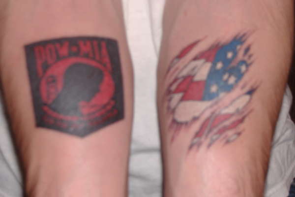 Red, White, Blue, and Black Patriotic tattoo