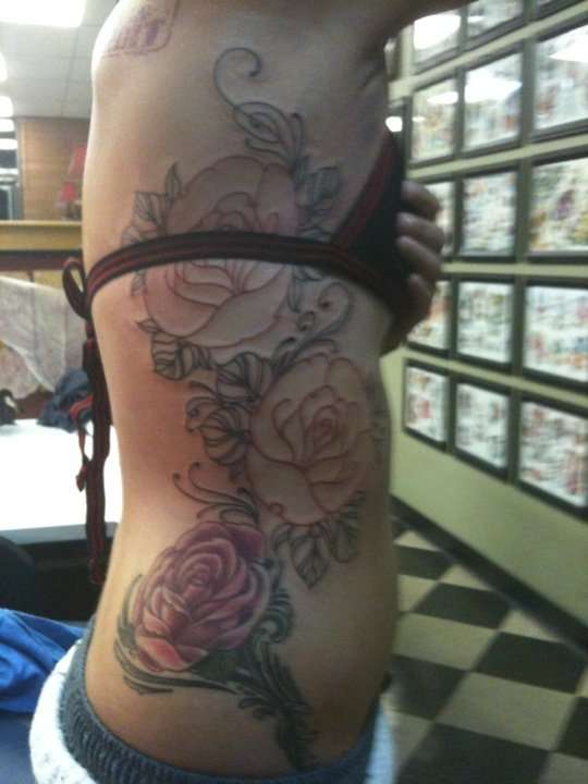 Rose Ribcage tattoo