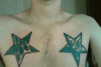 Star With Flames With in tattoo