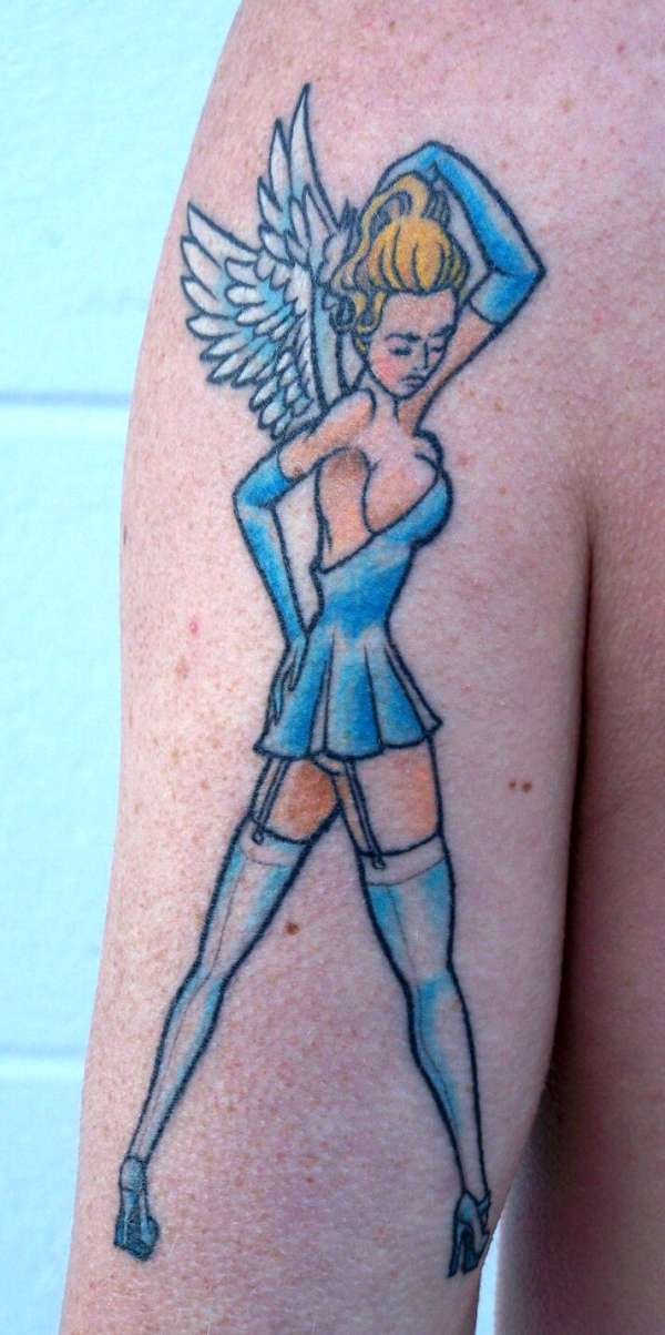 angel pin up tattoo