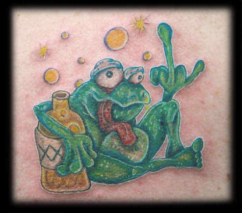 drunk fuck you frog tattoo