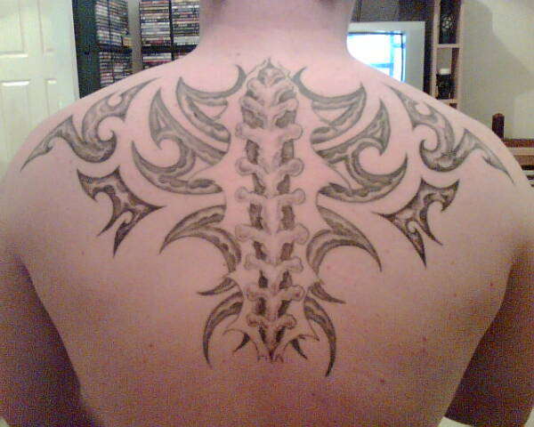 Tribal Spine tattoo