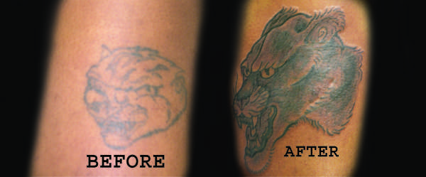 panther cover-up tattoo