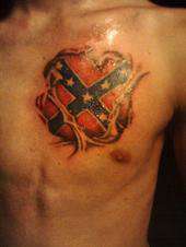 ripped rebal flag tattoo
