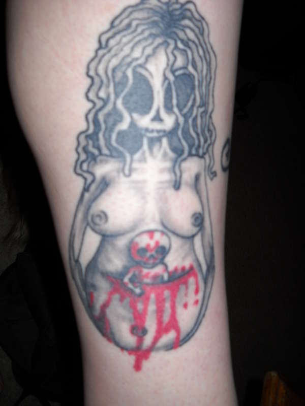 Dead Girl with Fetus tattoo