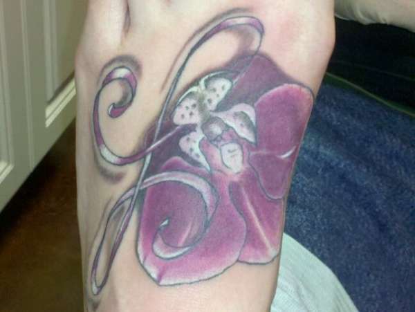 Foot Orchid tattoo