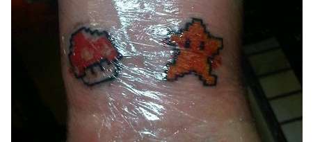 Mario Tattoo On Wrist (5 Minutes After) tattoo