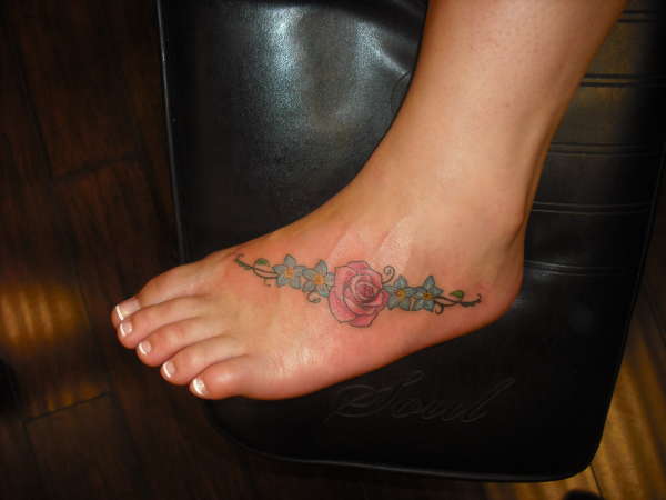 Rose and Forget Me Nots tattoo
