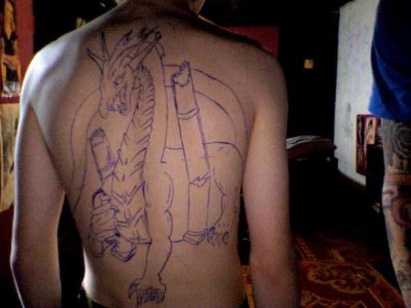 Stencil of Dragon tattoo