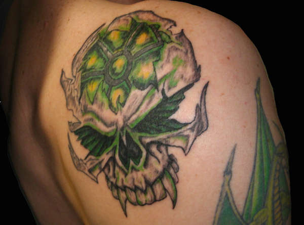 biohazard skull tattoo
