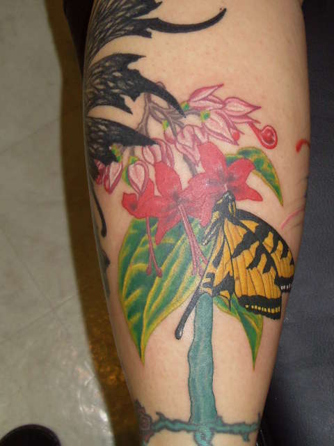 bleeding heart and butterfly tattoo