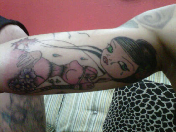 creepy girl tattoo