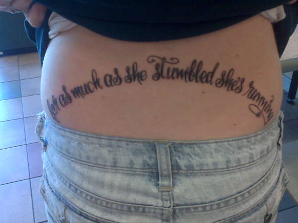 for as much as she stumbled tattoo