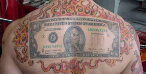 Flamin money tattoo