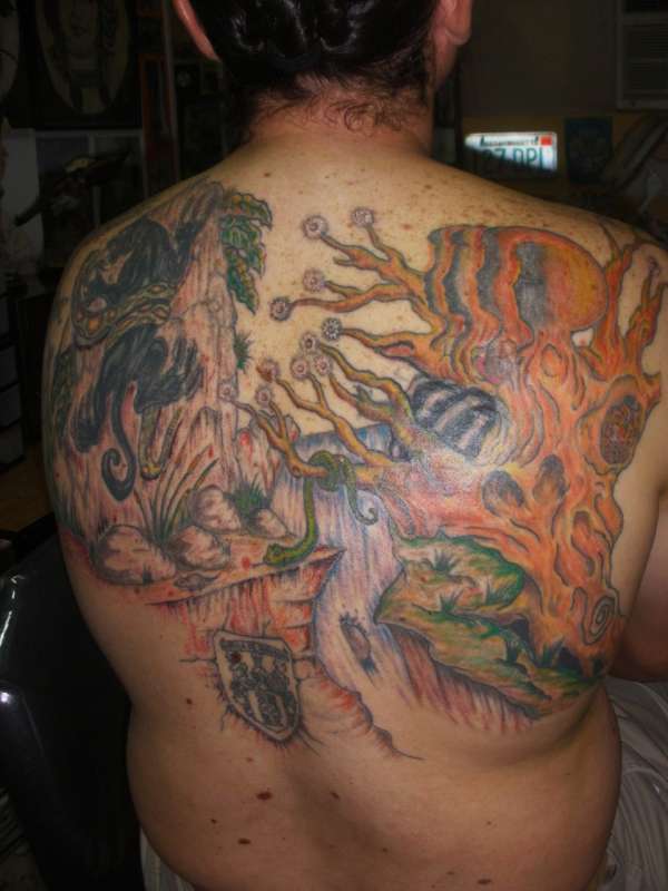 mural back piece tattoo