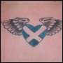 scotland love heart  with wings tattoo