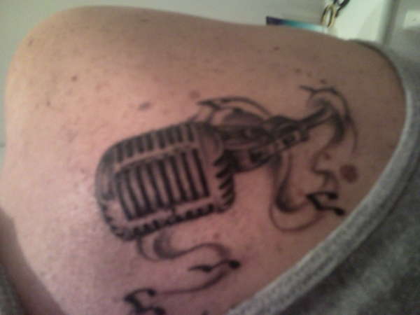 vintage mic tattoo