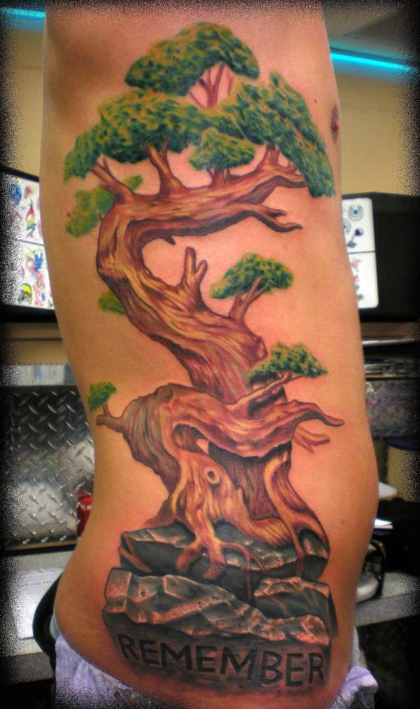 Bonzaii Tree by Beto Munoz Of Monkeyproink.com tattoo