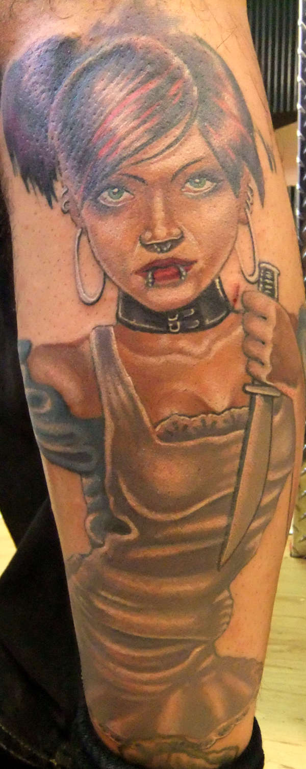 Crazy Version Of Alice by Beto Munoz Of Monkeyproink.com tattoo