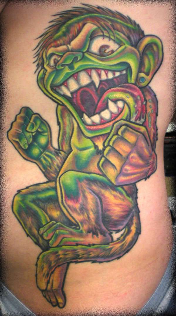 Evil Monkey By beto Munoz of Monkeyproink.com tattoo