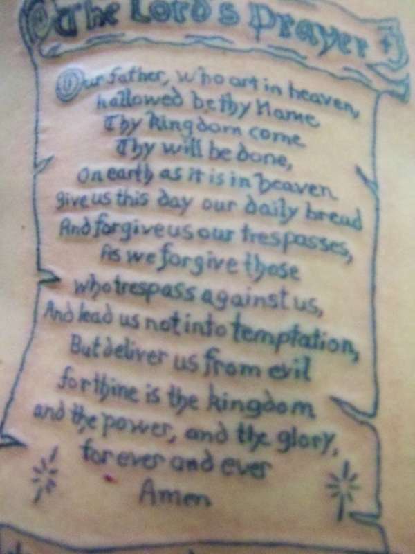 our father prayer tattoo