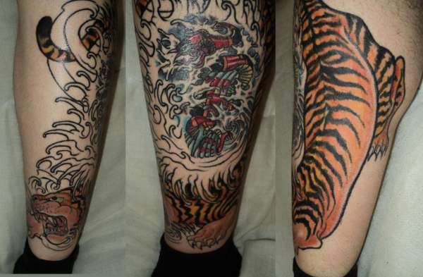 Second session on my leg - tiger tattoo