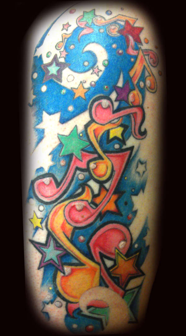 Stars and Swirls by ray tutty tattoo