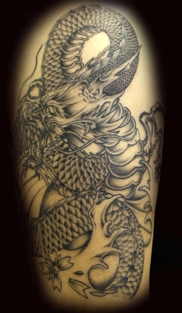 Start of a Japanese sleeve by ray Tutty tattoo