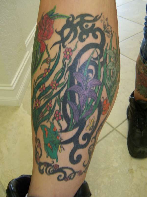 Tribal Flowers tattoo