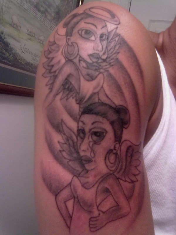 happy and sad tattoo