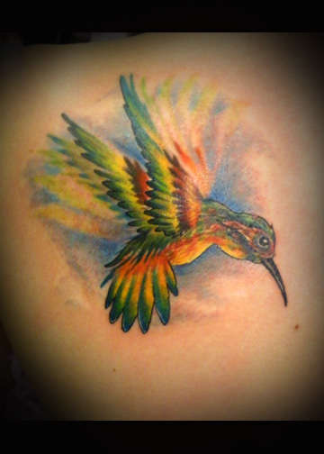 humming bird by Beto Munoz Of Monkeyproink.com tattoo