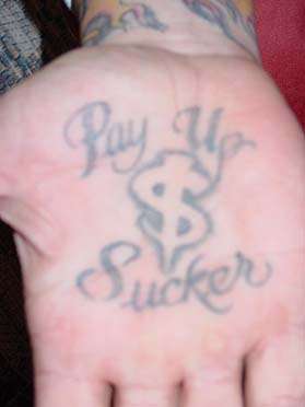Pay up tattoo