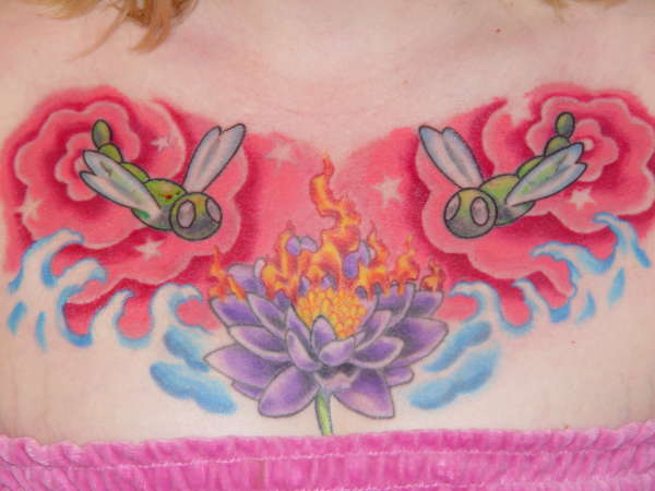 Lotus & Dragonflies tattoo