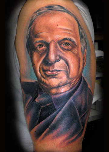 portrait of father by Beto Munoz of Monkeyproink.com tattoo