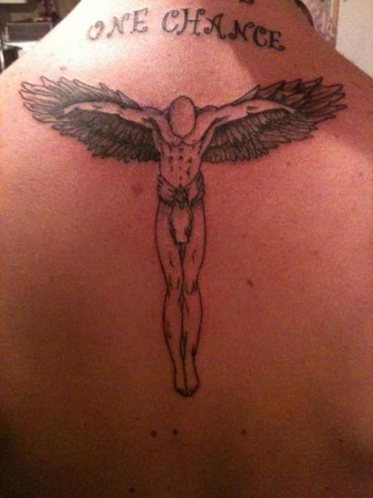 Beckham Angel tattoo