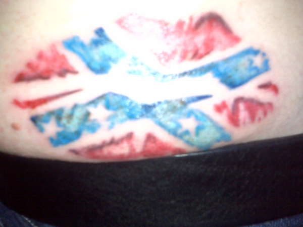 Confederate Flag Lips tattoo