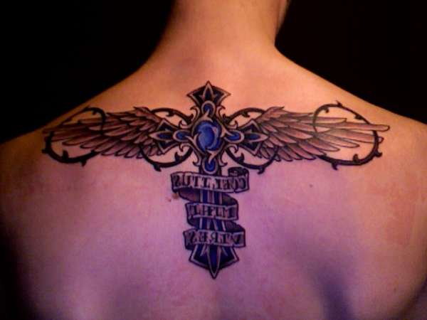 Cross and Wings tattoo